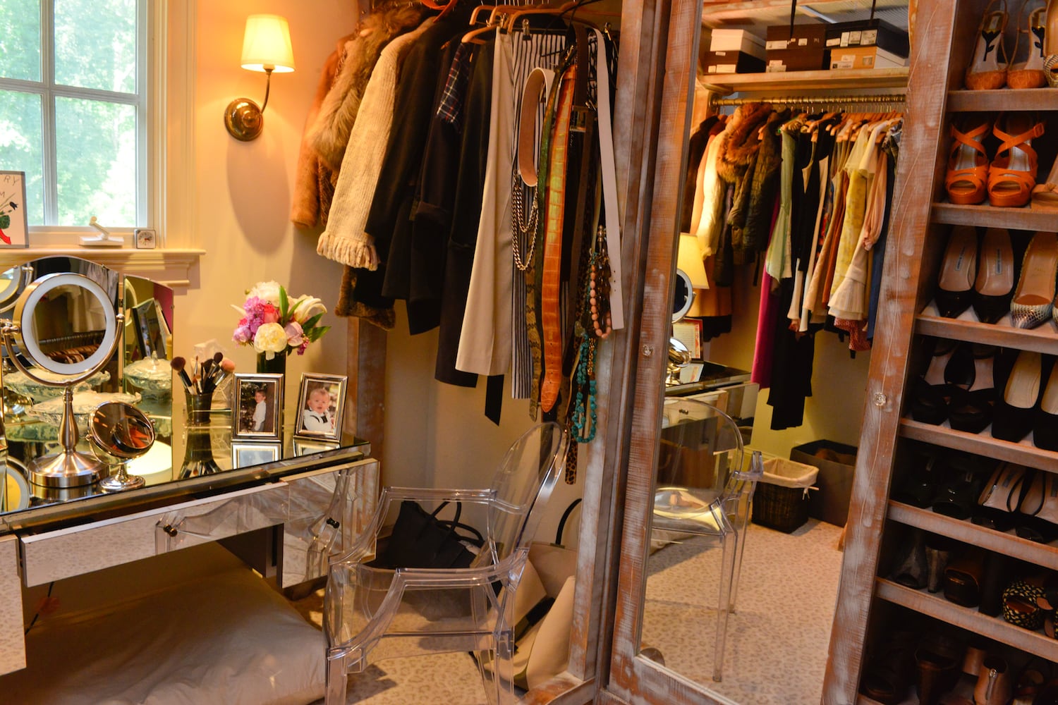 An amazing shoe closet