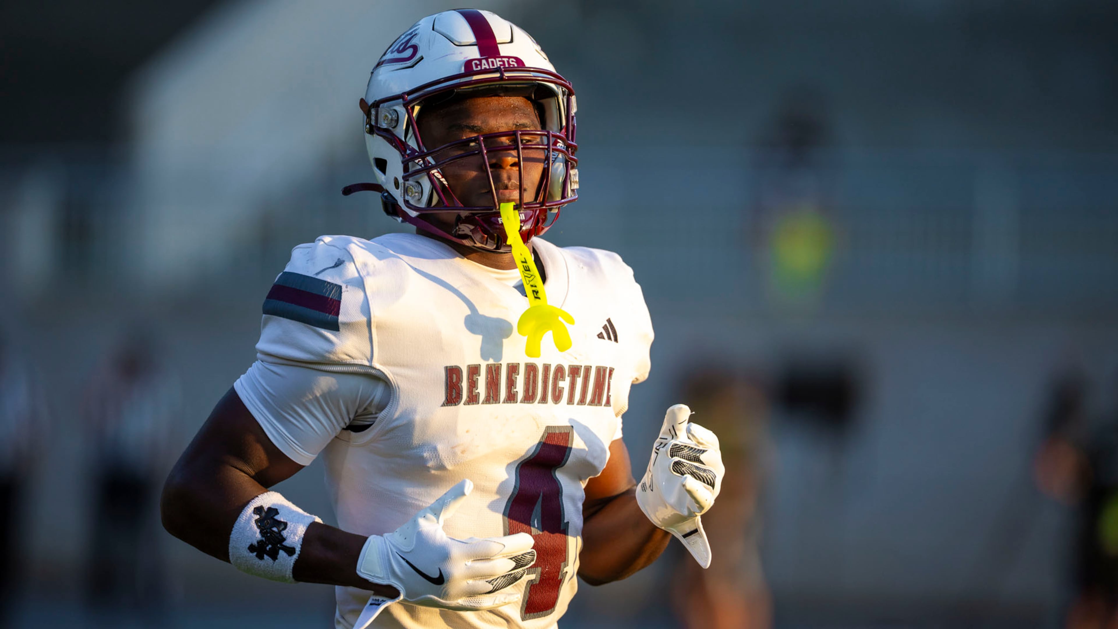 Benedictine’s Bubba Frazier, signed with Notre Dame, has 1,247 all-purpose yards. The Cadets are in the finals for the first time since 2022. (Oscar Guevara Saenz for the AJC)
