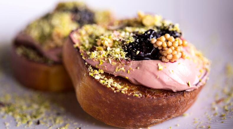 Chicken liver pate on toast at Spring / Photo by Heidi Geldhauser