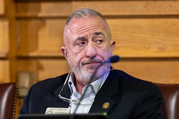 State Rep. Matt Barton, R-Calhoun, attended budget hearings at the Georgia Capitol in January. (Arvin Temkar/AJC)