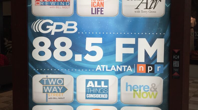 GPB 88.5 advertising at Phipps Plaza. CREDIT: Rodney Ho/ rho@ajc.com