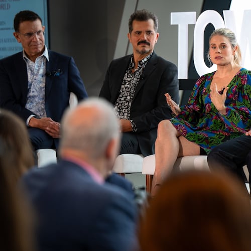 Celia Keenan-Bolger speaks on the Broadway panel at the Town & Country Philanthropy Summit luncheon on Tuesday, Oct. 28, 2025, in New York. (AP Photo/Angelina Katsanis)