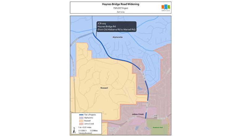 Lowe Engineers has been tasked by Johns Creek with completing the engineering plans to widen Haynes Bridge Road, a joint project with Alpharetta. CITY OF JOHNS CREEK