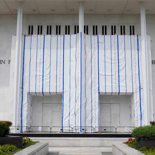 The exterior of the Kennedy Center is seen, Thursday, Aug. 27, 2026 in Washington. (Photo/Pablo Martinez Monsivais)