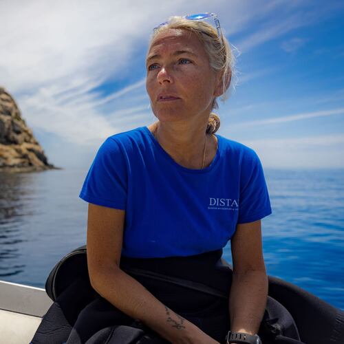 FILE - This undated handout picture released by Greenpeace Italia on Friday, May 15, 2026 shows Monica Montefalcone one of the five Italian scuba divers who died near Alimathaa in the Maldives archipelago while exploring an underwater cave. (Greenpeace via AP, Ho)