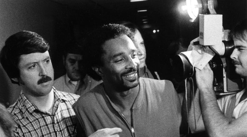 Carlton Gary, at center, was convicted of three of the seven killings in Georgia attributed to the “Stocking Strangler.” He is scheduled to die by lethal injection on March 15. (Ben Gray/Staff)