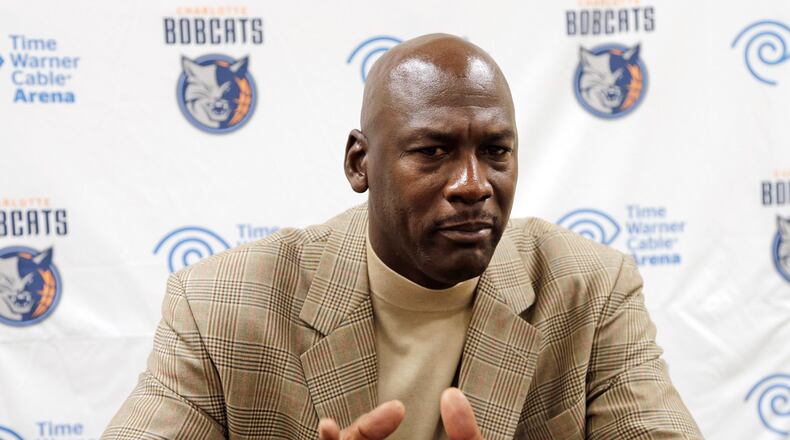A second woman who sought child support payments from Charlotte Bobcats owner Michael Jordan has had her case thrown out. She has been ordered to pay Jordan's legal fees in the case. In this file photo Jordan talks about the progress his NBA basketball team is making during an interview with The Associated Press Friday, Nov. 1, 2013, in Charlotte, N.C. (AP Photo/Chuck Burton)