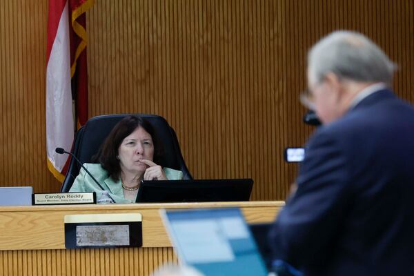  State Election Board Member Carolyn Roddy, who drafted a resolution appealing to federal powers for last-minute Georgia voting machine updates. (Miguel Martinez/AJC)