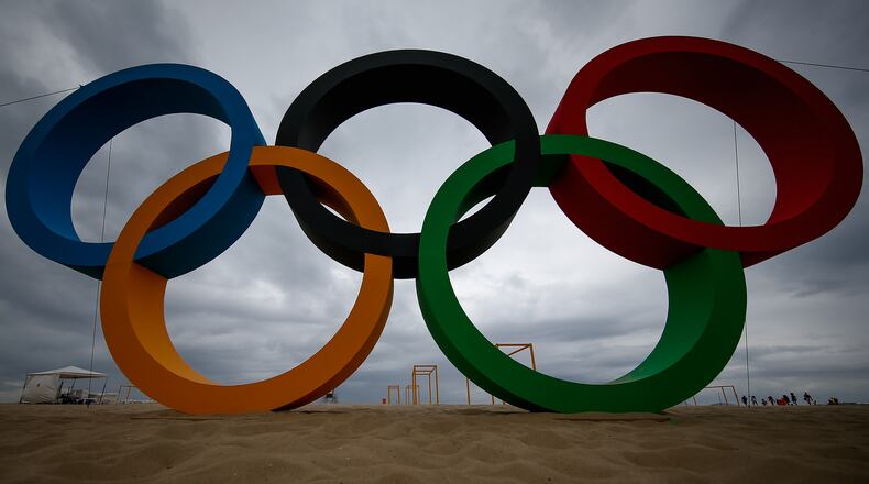 RIO DE JANEIRO, BRAZIL - JULY 21: View of the Olympic Rings after its inauguration ceremony at the Copacabana Beach ahead 2016 Rio Olympics on July 21, 2016 in Rio de Janeiro, Brazil. (Photo by Buda Mendes/Getty Images)