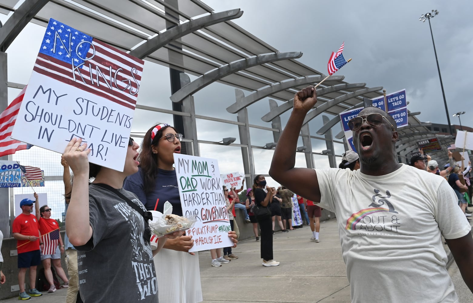 Protesters flood downtown Atlanta to oppose Trump, immigration policies
