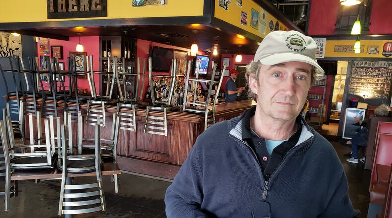 Billy Brown, owner of There “gastropub” in Brookhaven, a city where officials have banned in-restaurant dining. (AJC photo: Matt Kempner)