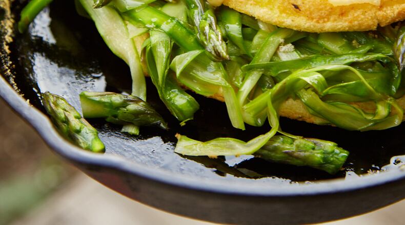 Puffy Omelet with Asparagus and Gruyere. 
Courtesy of Christina Peters.