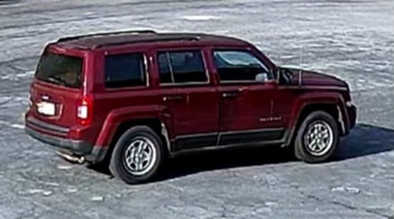 Atlanta police need help finding a suspect in a robbery at Greenbriar Discount Mall on March 30. The suspect was driving this maroon Jeep Patriot.