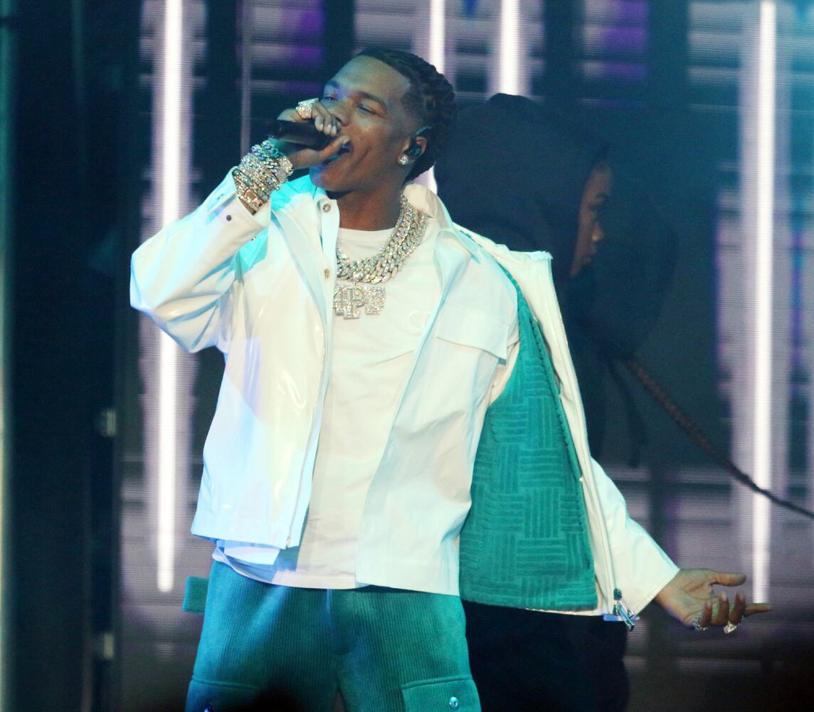 Atlanta native and Grammy nominee rapper Lil Baby brought bhis Back Outside Tour to sold out State Farm Arena on Sunday, December 12, 2021. Openers include Fredo Bang, Lakeyah, Madmarcc, Lil Keed and Akeem Ali.
Robb Cohen for the Atlanta Journal-Constitution