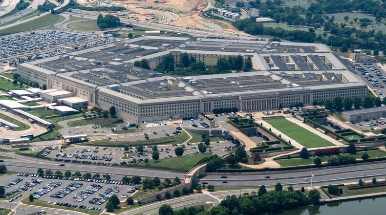 FILE - The Pentagon is seen from the air, July 15, 2026, in Washington. (AP Photo/Alex Brandon, File)