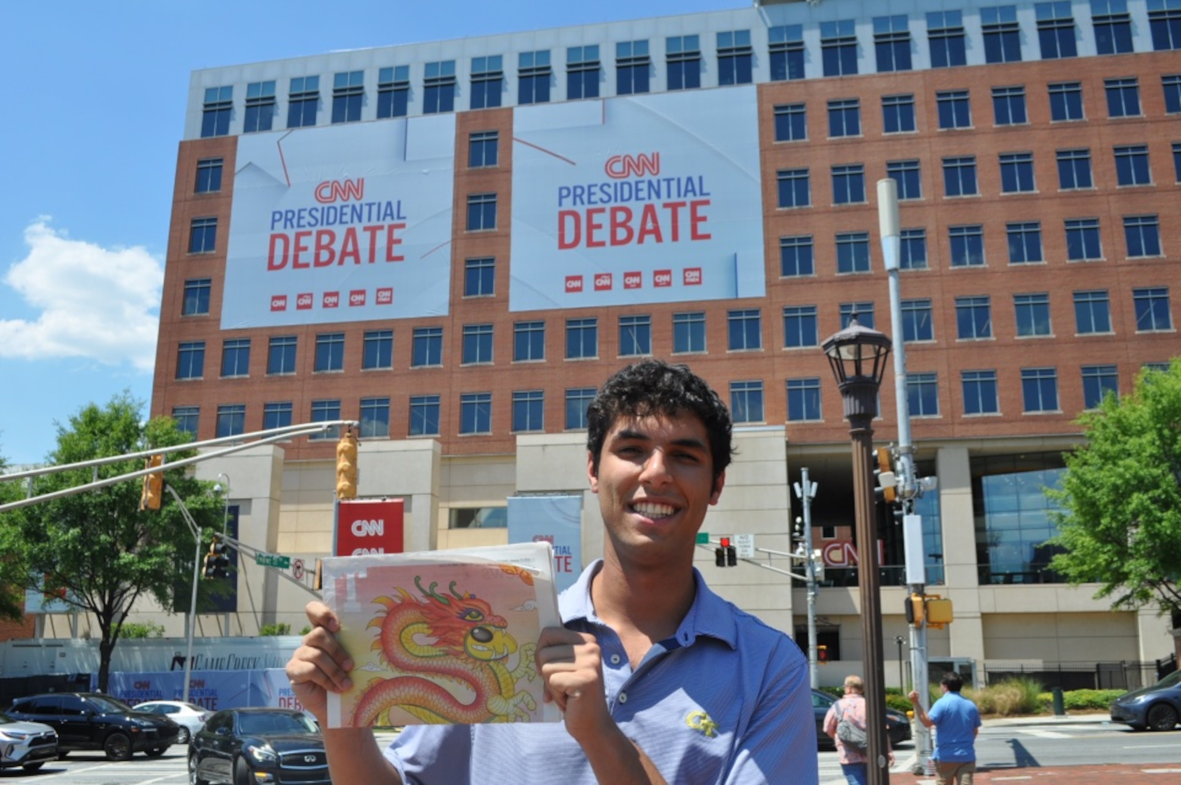 Alec Grosswald, a mechanical engineering student at Georgia Tech who is from Alpharetta, covered the June 27, 2024, between Joe Biden and Donald Trump. Grosswald was there for Georgia Tech's student newspaper, the Technique. (Photo courtesy of Walker Hardesty)