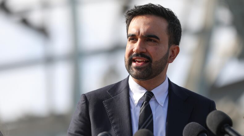 New York City mayor-elect Zohran Mamdani speaks during a news conference in the Queens borough of New York, Wednesday, Nov. 5, 2025. (AP Photo/Heather Khalifa)