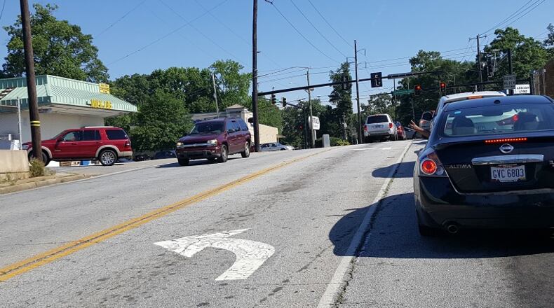 Traffic near the intersection of Fellowship Road and Lawrenceville Highway.