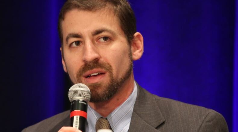 David Abroms speaks at a Sixth District forum in Marietta in March. Henry Taylor, henry.taylor@ajc.com