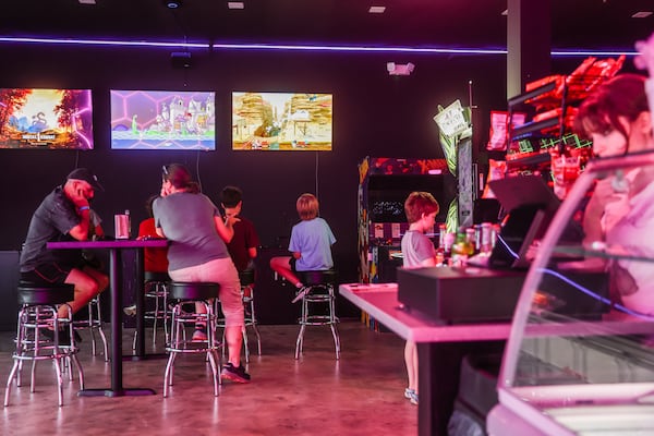 Infinite Horizons Arcade boasts a refreshment stand that will eventually serve beer. "This is an important place to support in a world where third spaces are becoming more rare,” customer Kenny Le said. (Abbey Cutrer/AJC)