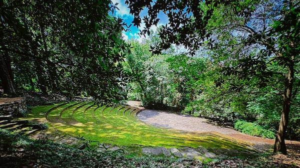 The facilities at Dunaway Gardens were used both by small-town and nationally recognized theater groups, including this original amphitheater. (Courtesy of Dunaway Gardens)