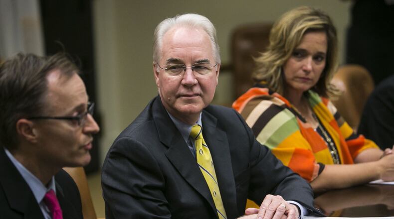 Secretary of Health and Human Services Secretary Tom Price’s job seemed to be in doubt Wednesday after President Donald Trump said he was “not happy” with the former U.S. representative from Roswell over his use of private jets on recent trips. (Al Drago/The New York Times)