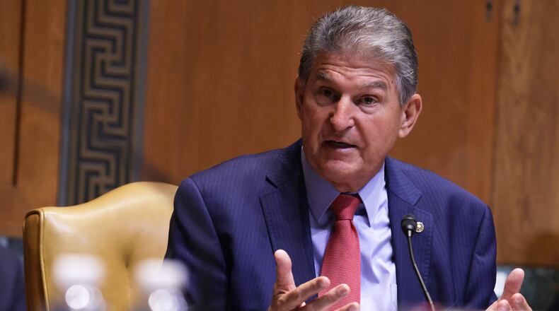 U.S. Sen. Joe Manchin (D-WV) speaks during a hearing before Transportation, Housing and Urban Development, and Related Agencies Subcommittee of Senate Appropriations Committee at Dirksen Senate Office Building June 10, 2021, on Capitol Hill in Washington, D.C.