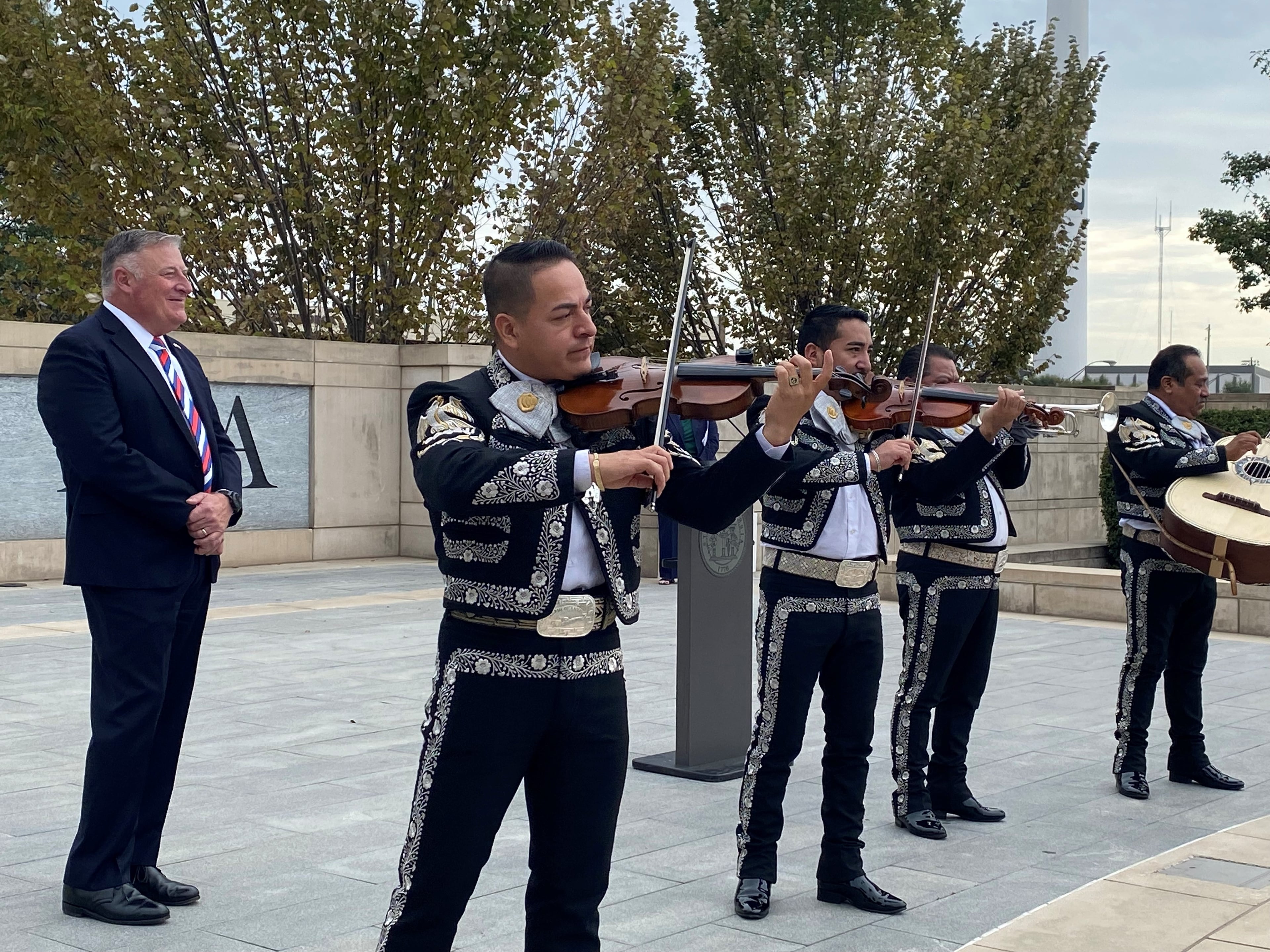Georgia Commissioner of Insurance and Safety Fire John King held a celebratory event by the state Capitol at Liberty Plaza last year to mark the opening of the state's Affordable Care Act health insurance shopping website, GeorgiaAccess.gov. (Ariel Hart/AJC)