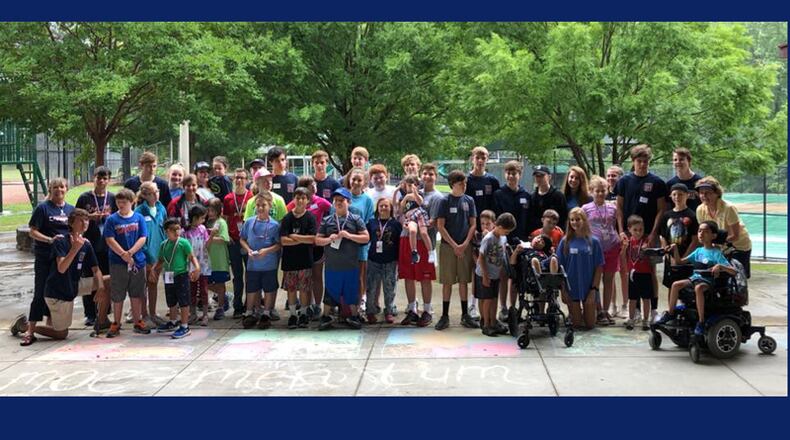 Camp Moe-Mentum is a North Metro Miracle League program in Alpharetta offering fitness and fun for disabled individuals ages 4 to 21. The Alpharetta City Council has approved $24,000 to support this and other Miracle League programs. NORTH METRO MIRACLE LEAGUE via Facebook