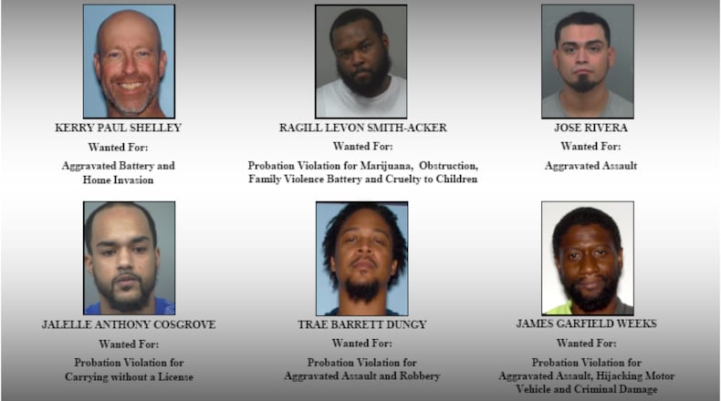 The Gwinnett County Sheriff's Office is searching for these six people with outstanding warrants.