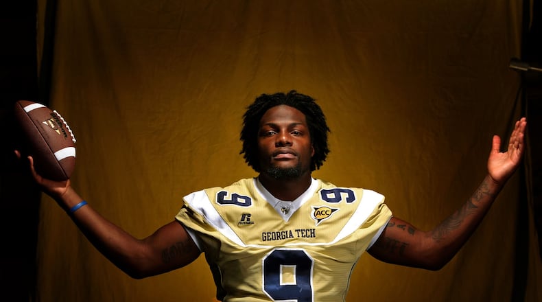 100722 Atlanta, Ga., -- Georgia Tech senior quarterback Joshua Nesbitt returns as the ACC Champs from 2009 shown at Georgia Tech Thursday morning in Atlanta, Ga., July 22, 2010. Jason Getz jgetz@ajc.com