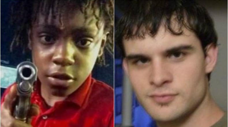 (left) A Facebook photo of 14-year-old Reginald Lofton holding a gun; (right) Shane Varnadore