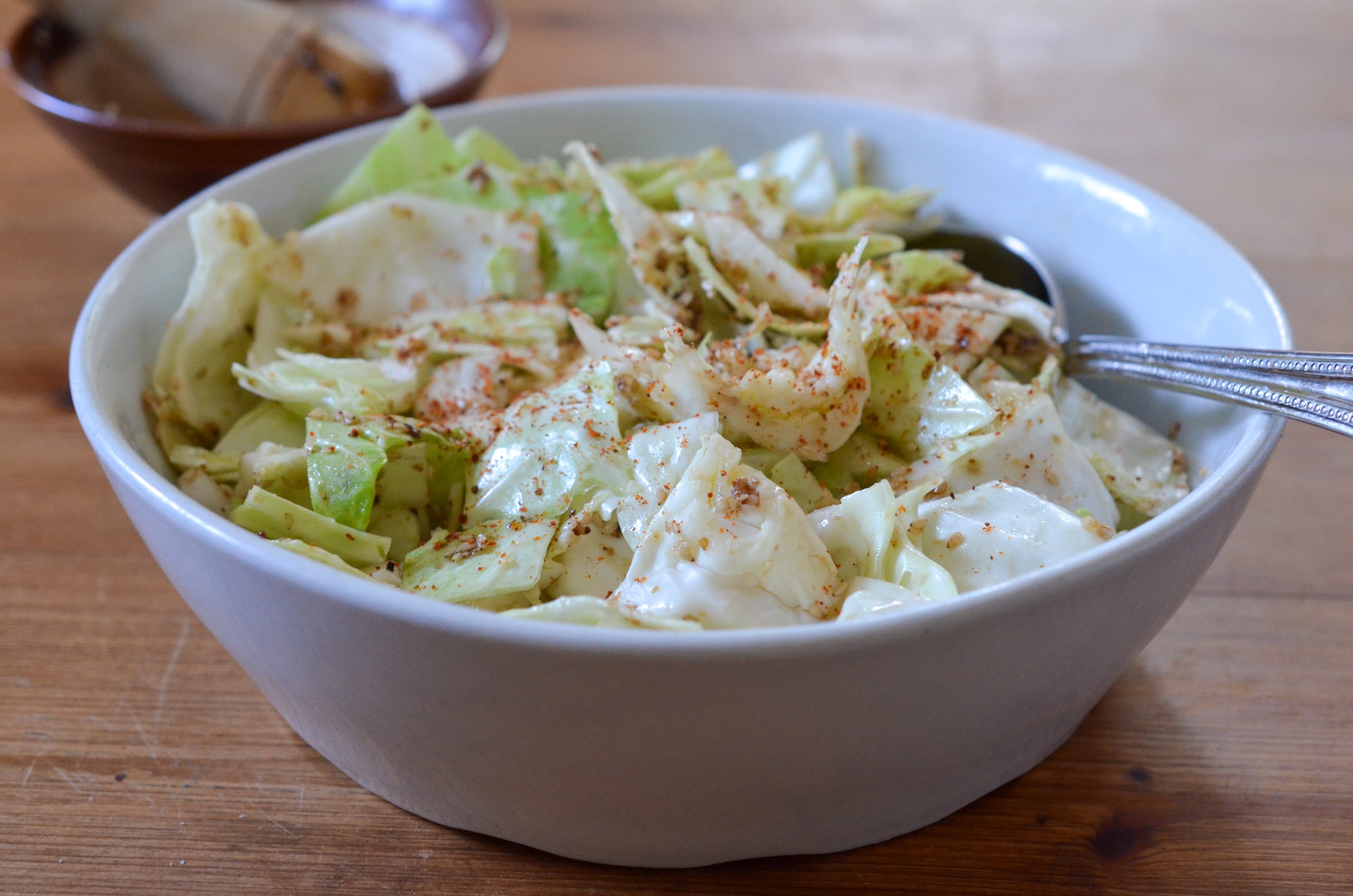 Yamitsuki, a highly savory Japanese side dish of salted cabbage, lives up to its name, which translates to "addictive." (Virginia Willis for the AJC)