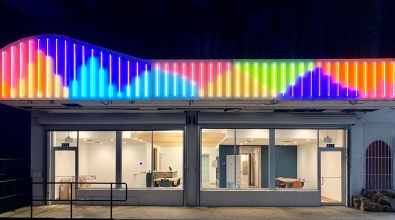 The exterior of Red's Beer Garden.