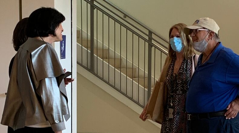 David Dressler, one of the longest-serving employees at the Centers for Disease Control and Prevention, has retired after 53 years. He worked in materials handling and did jobs including cleaning and sterilizing glassware for the laboratories. In June, he met CDC Director Rochelle Walensky (left). (Contributed by Centers for Disease Control and Prevention)