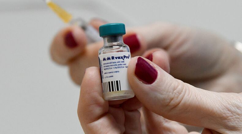 A health worker prepares a measles vaccine in a hospital of Montenegro's capital Podgorica on Feb. 16, 2020. (Savo Prelevic/AFP via Getty Images/TNS)