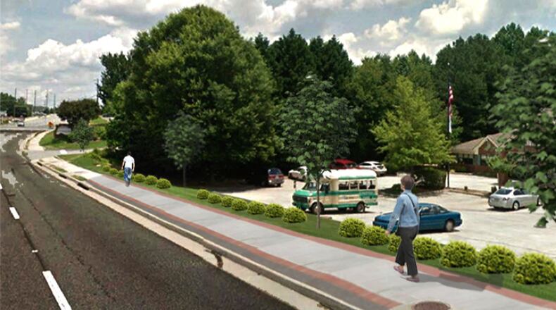Gwinnett Commissioners award contract for sidewalks along Pleasant Hill Road in Duluth. Courtesy Gwinnett Place Community Improvement District