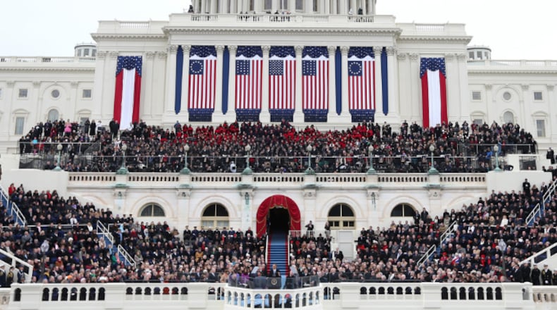 U.S. President Barack Obama gives his inauguration address during the public ceremonial inauguration on the West Front of the U.S. Capitol January 21, 2013 in Washington, DC.
