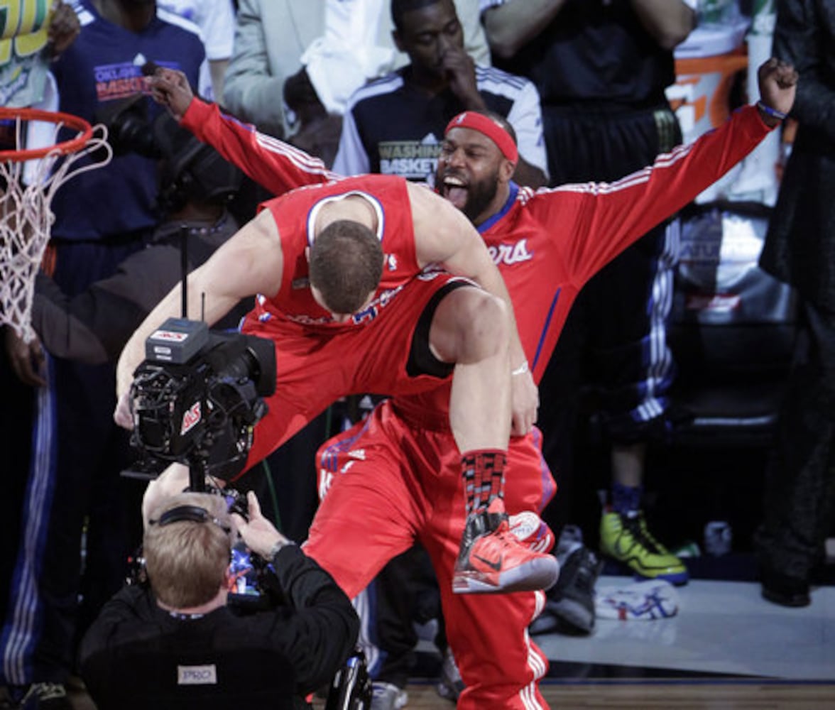 Blake Griffin dunks over a car