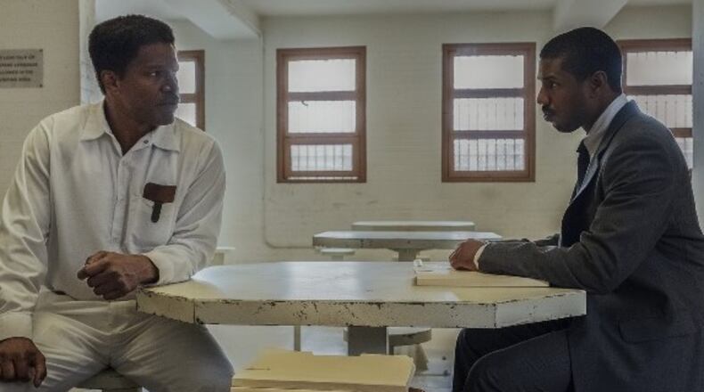 Jamie Foxx (left) and Michael B. Jordan star in “Just Mercy,” a film being screened by the DeKalb NAACP as a fundraiser. CONTRIBUTED