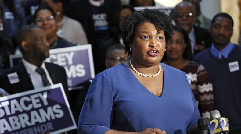 Former House Minority Leader Stacy Abrams, now a Democratic candidate for governor, is embroiled in a dispute over what role she played in a 2015 redistricting bill that moved black voters out of legislative districts that were held by Republicans and based in McDonough and Stockbridge. BOB ANDRES /BANDRES@AJC.COM