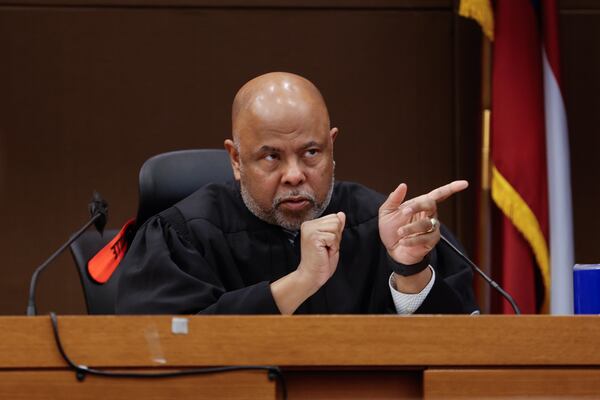 Fulton County Judge Ural Glanville listens to witnesses testify during Atlanta rapper Young Thug’s gang and racketeering trial on Tuesday, Jan. 2, 2024. (Natrice Miller/ Natrice.miller@ajc.com)