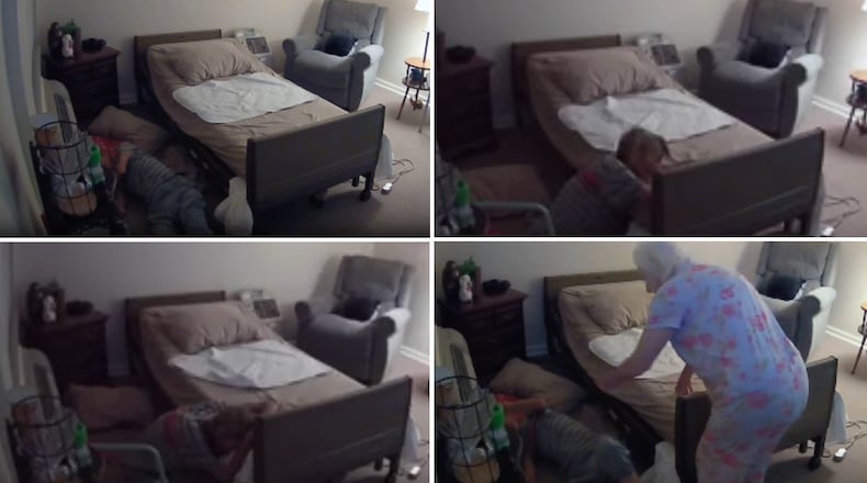 For nearly six hours on the night of April 29, Robert “Mike” Lintz, was left struggling on the floor of the Memory Care Unit at Savannah Court of Lake Oconee. The incident was captured on a Ring camera and shows the 78-year-old in various states of distress as he can be seen clawing desperately to get back into bed as he calls out for help. (Contributed)