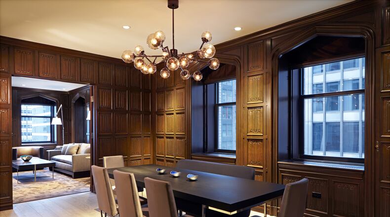 The Hyatt Centric The Loop Chicago’s Presidential suite features a number of restored elements from the 1920s historical building.