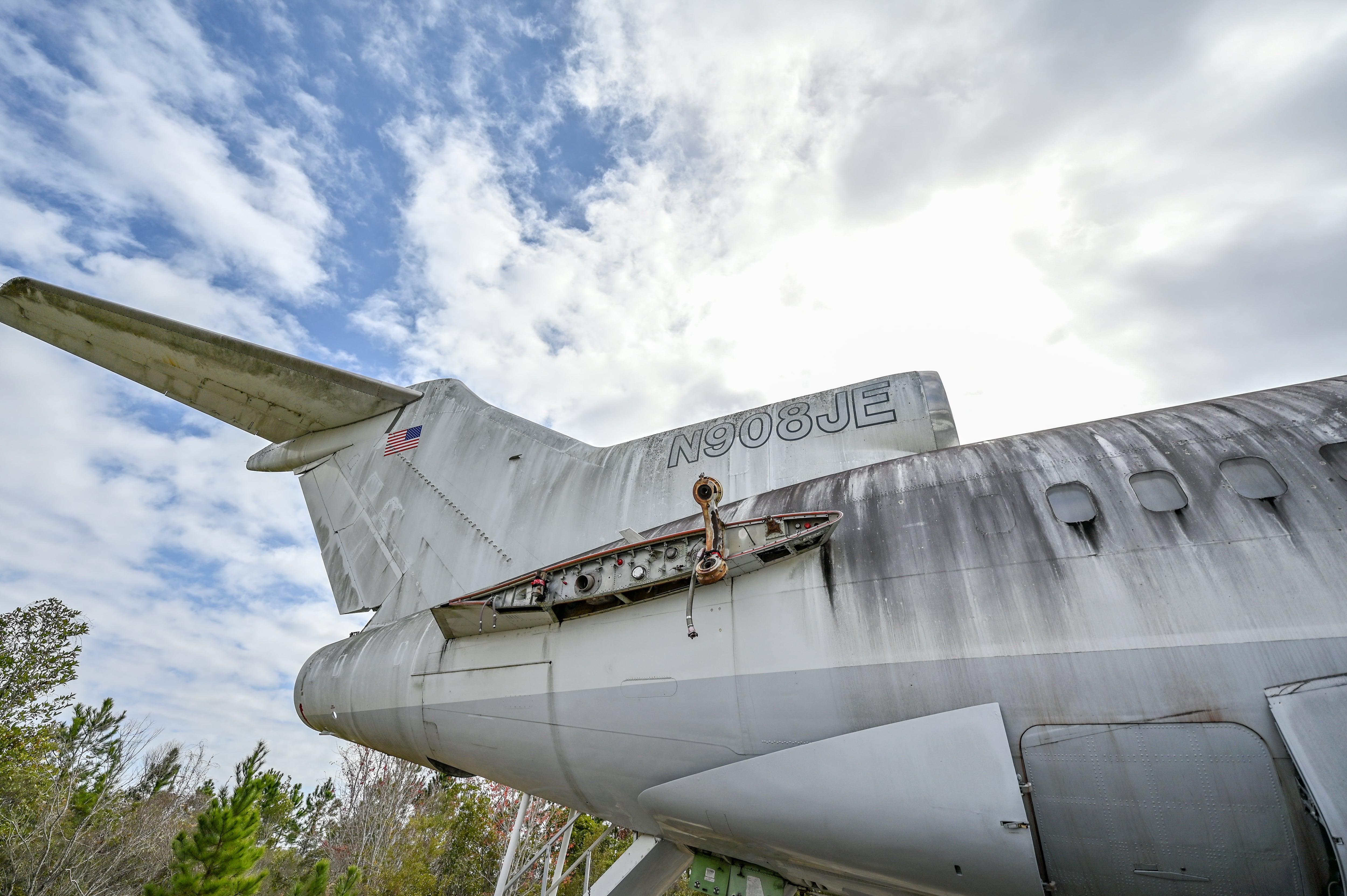 Hidden in plane view: Epstein's 727 jet is parked at Brunswick airport