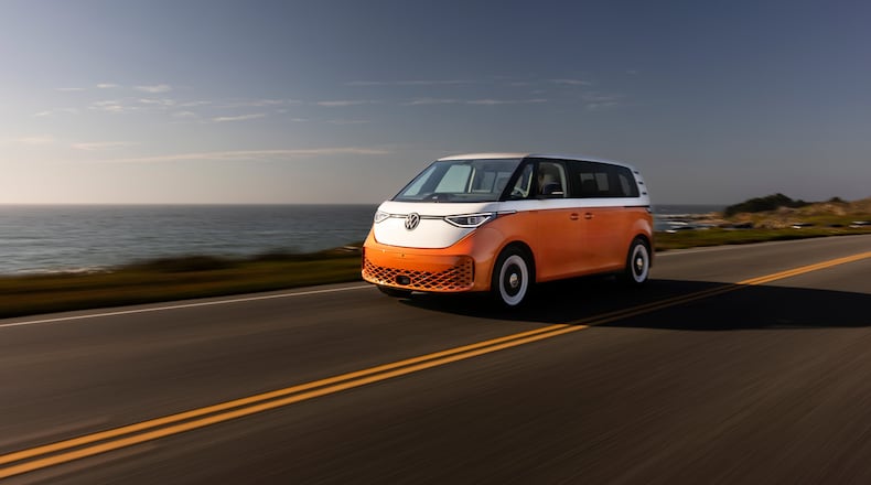 The 2025 Volkswagen ID.Buzz captures the look of the original Microbus. (Courtesy of Volkswagen)