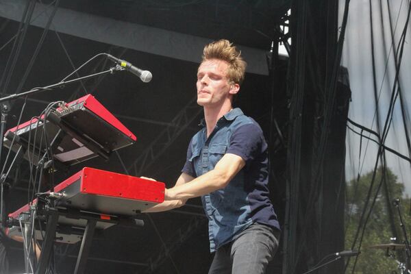 X Ambassadors keyboardist Casey Harris brings a ton of intensity to the stage. Photo: Melissa Ruggieri/AJC