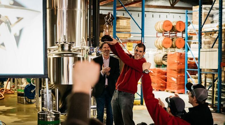 Creature Comforts CEO Chris Herron with the award.