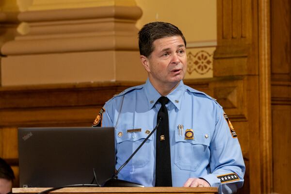 Col. Billy Hitchens, commissioner of the Georgia Department of Public Safety, recently spoke at a budget hearing at the Capitol in Atlanta. (Arvin Temkar/AJC)