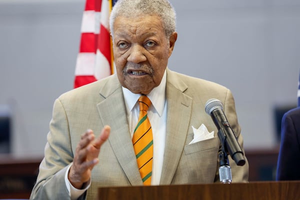 Fulton County Commission Chairman Robb Pitts speaks to the press about the plan to upgrade the Fulton County Jail. This could come with a very steep cost to comply with a federal court order to improve conditions on Monday, August 18, 2025.
(Miguel Martinez/ AJC)